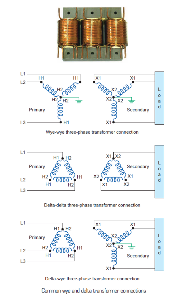 Common wye and delta transformer connections ~ Electrical ... dc wiring diagram symbols 