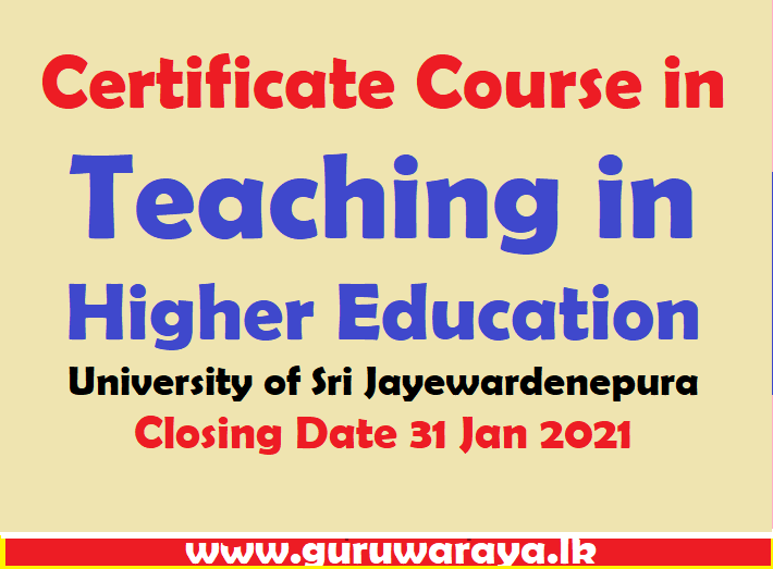 Certificate Course in Teaching in Higher Education 