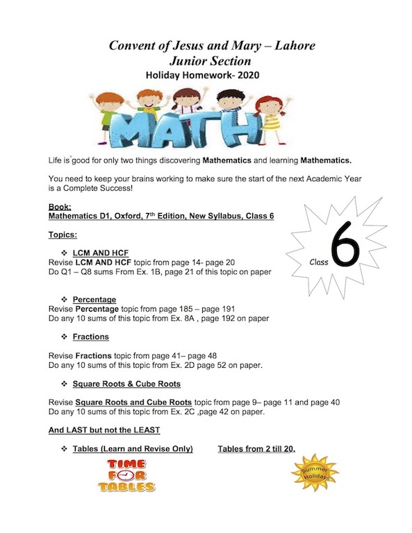 Summer vacation homework of pakistani schools pdf picture