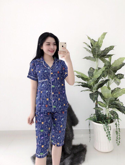 Đồ bộ pijama lửng satin tuyệt đẹp giá sỉ Tây Ninh