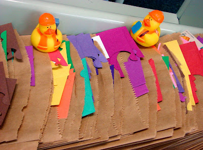 2 duckies on craft baggies