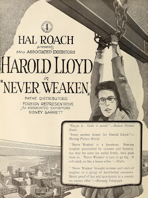 Póster Película Siempre fuerte (Never Weaken) - Harold Lloyd