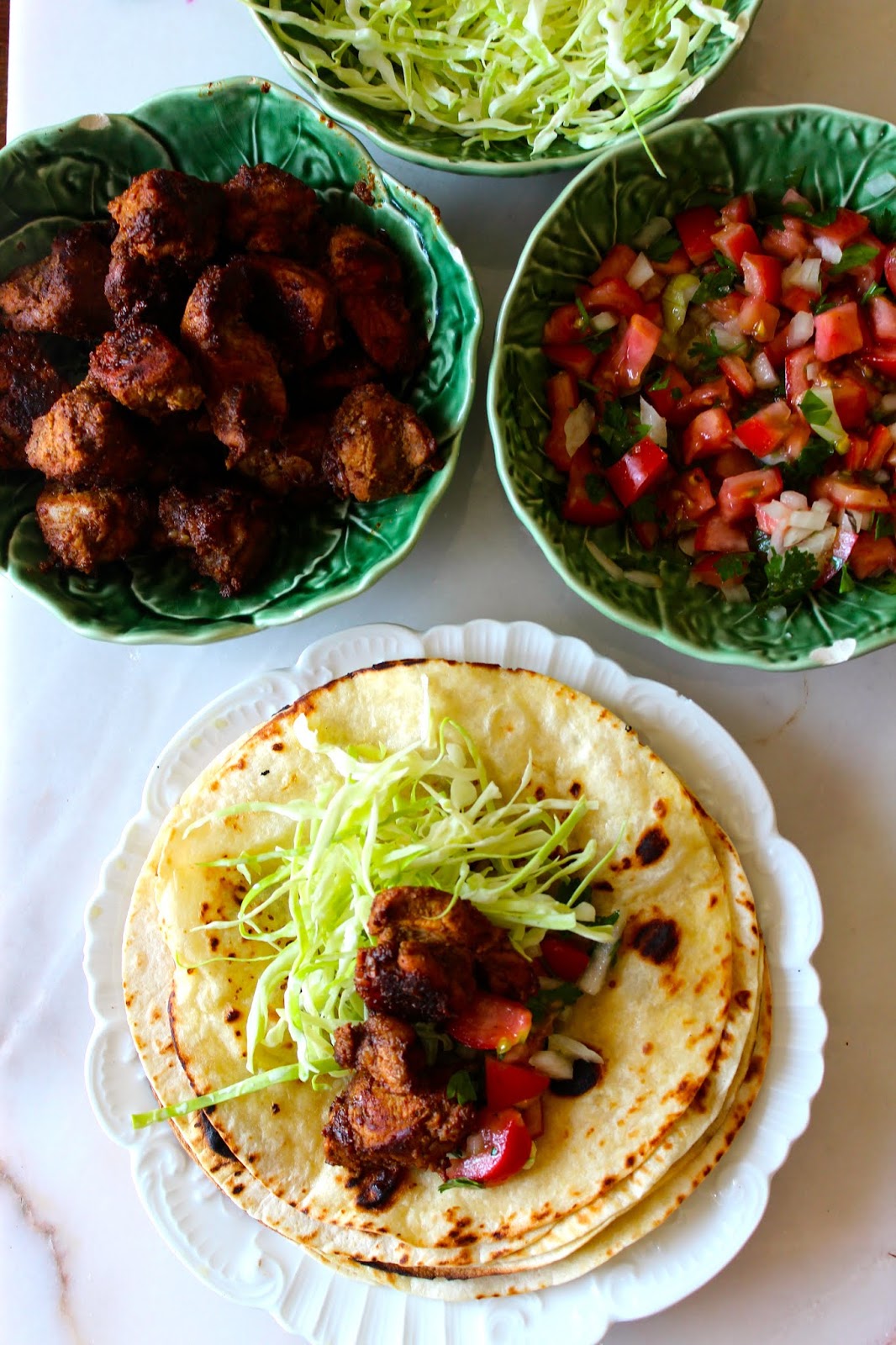 Tacos com Carne de Porco à Mexicana