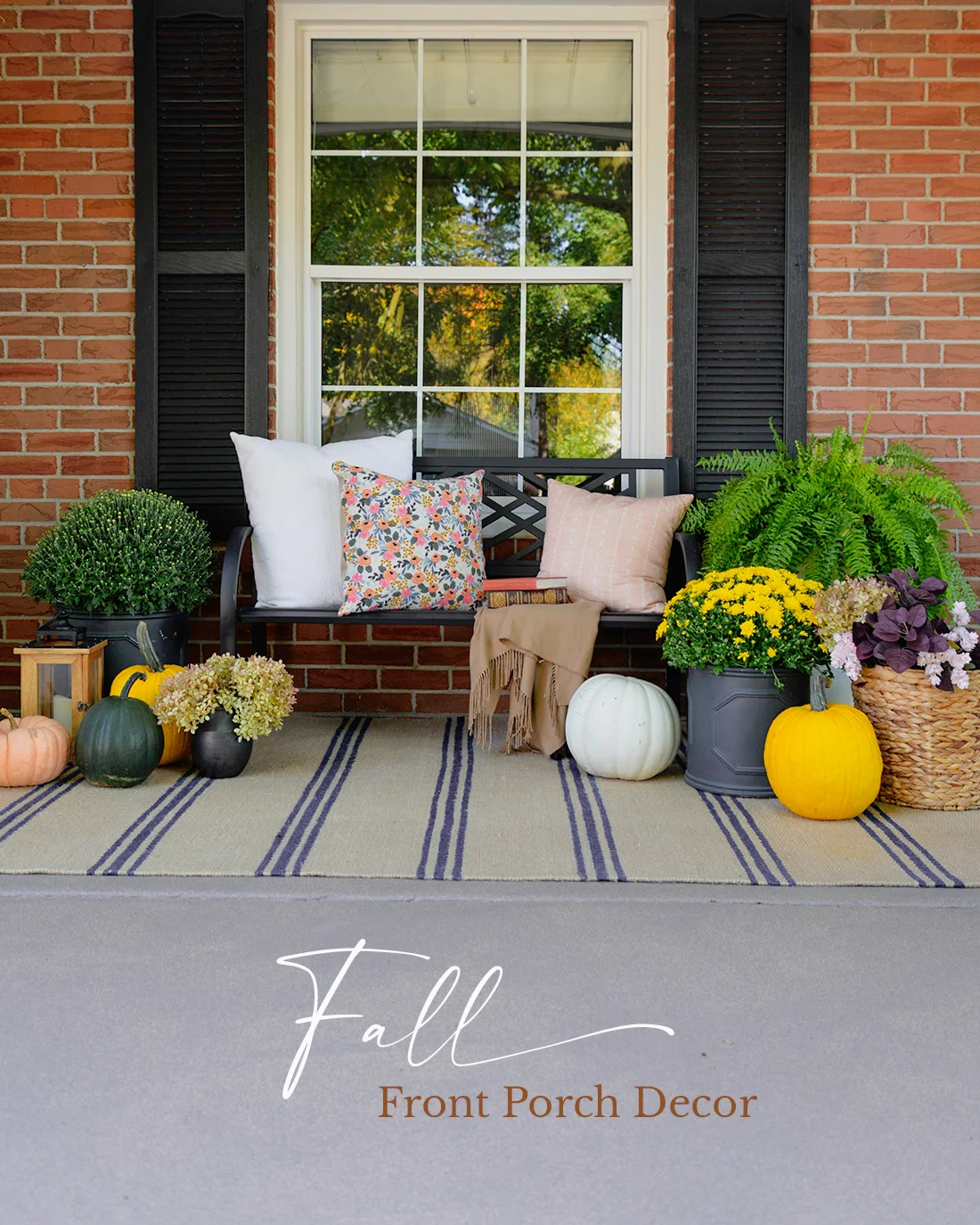 fall front porch decor, simple fall porch decor, fall porch decor ideas