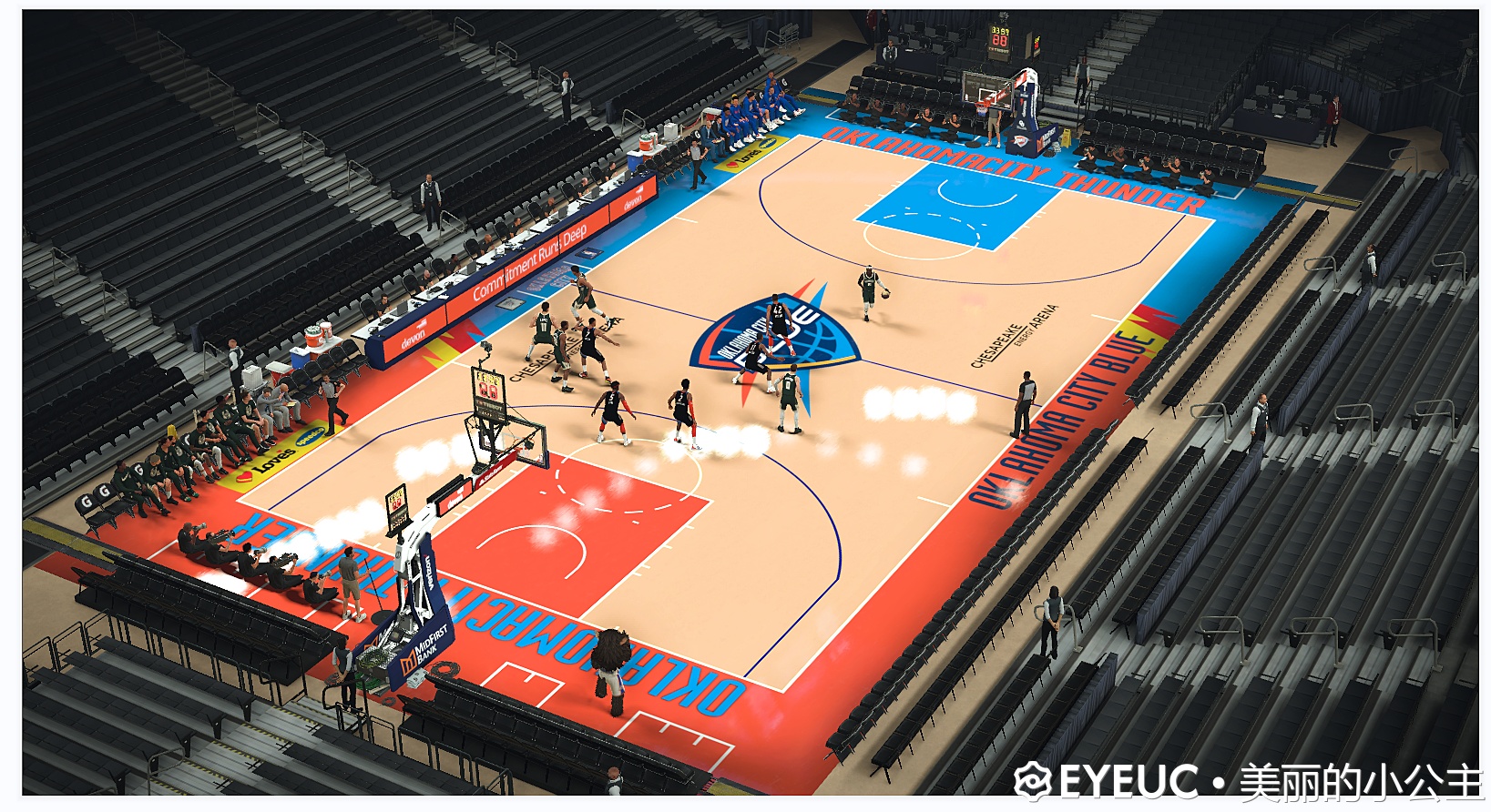 NBA 2K21 OKC Thunder '20-'21 City Court Concept By DEN2K [FOR 2K21]
