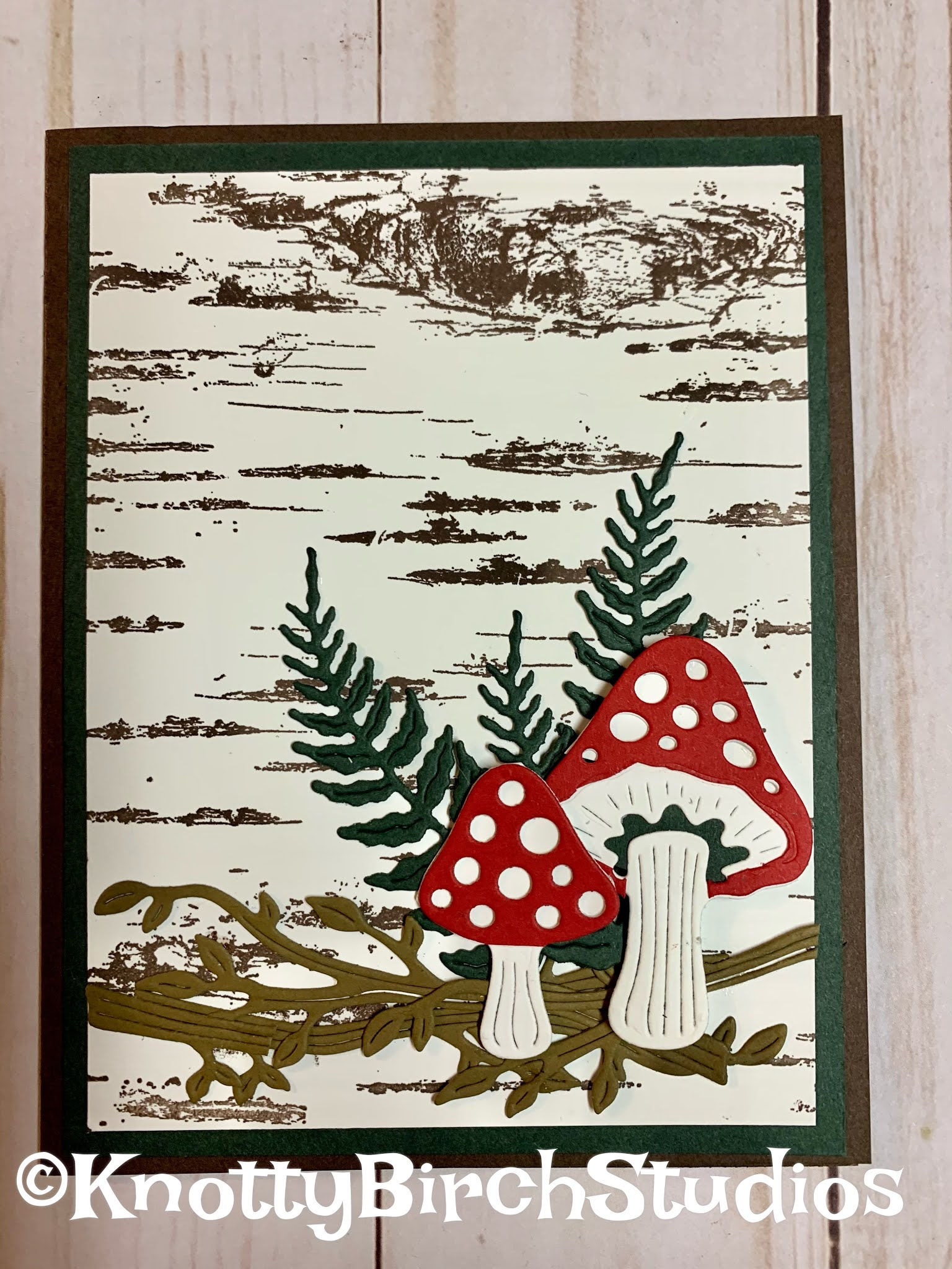 Knotty Birch Studios Wild Mushroom Card using the Iconic Die Set from