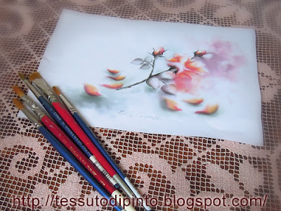 Rosa e boccioli dipinto su carta tecnica acquerello