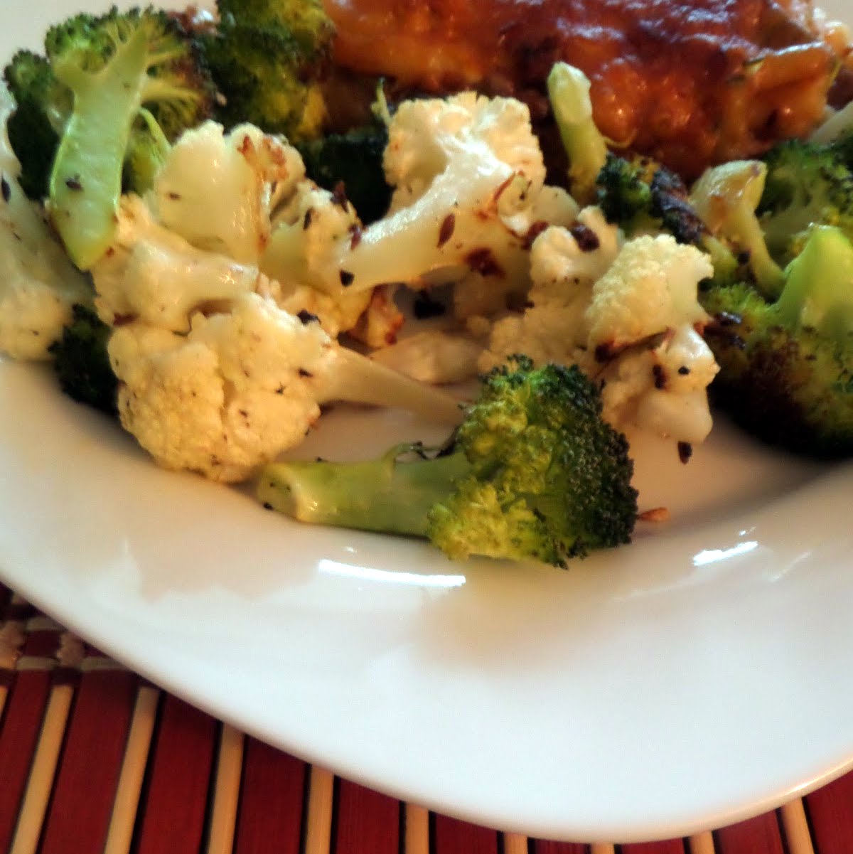 roasted cauliflower and broccoli with cumin seeds