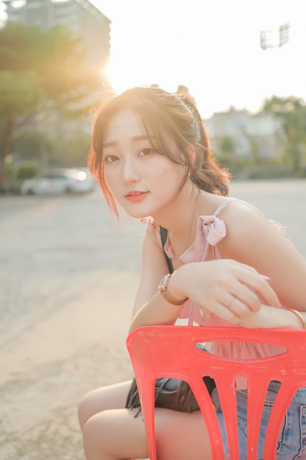 Korean cute girl Haeun Hana - Afternoon stroll around city streets - Picture 36