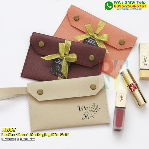 Leather Pouch Packaging Pita Gold