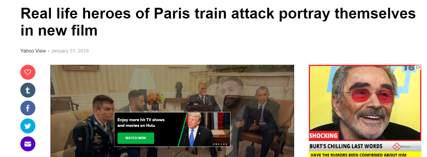 The Mindless Freaks Paris Train Attack Heroes to portray themselves in