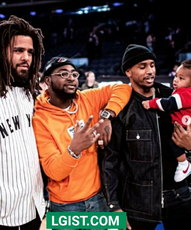 J.Cole and Trey Songz,  pictured with Davido at Madison Square