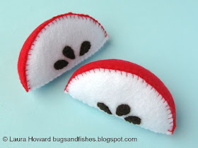 Bugs and Fishes by Lupin: Sew Some Felt Fruit! Apple and Orange Slices  Tutorial
