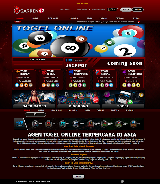 Agen Togel Terpercaya Garden4D Situs Togel Terpercaya