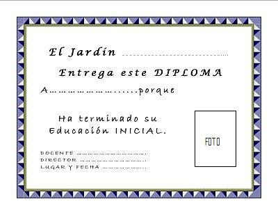 Diploma de egresados para Jardín de Infantes o Nivel Inicial. - ARTE DE  RECREAR