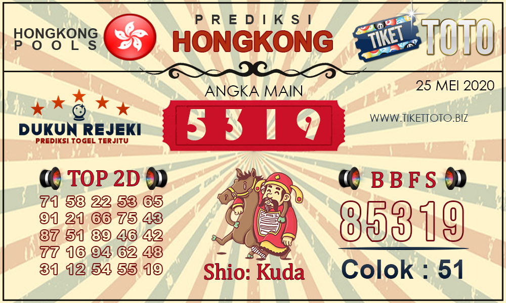 Prediksi Togel HONGKONG TIKETTOTO 25 MEI 2020