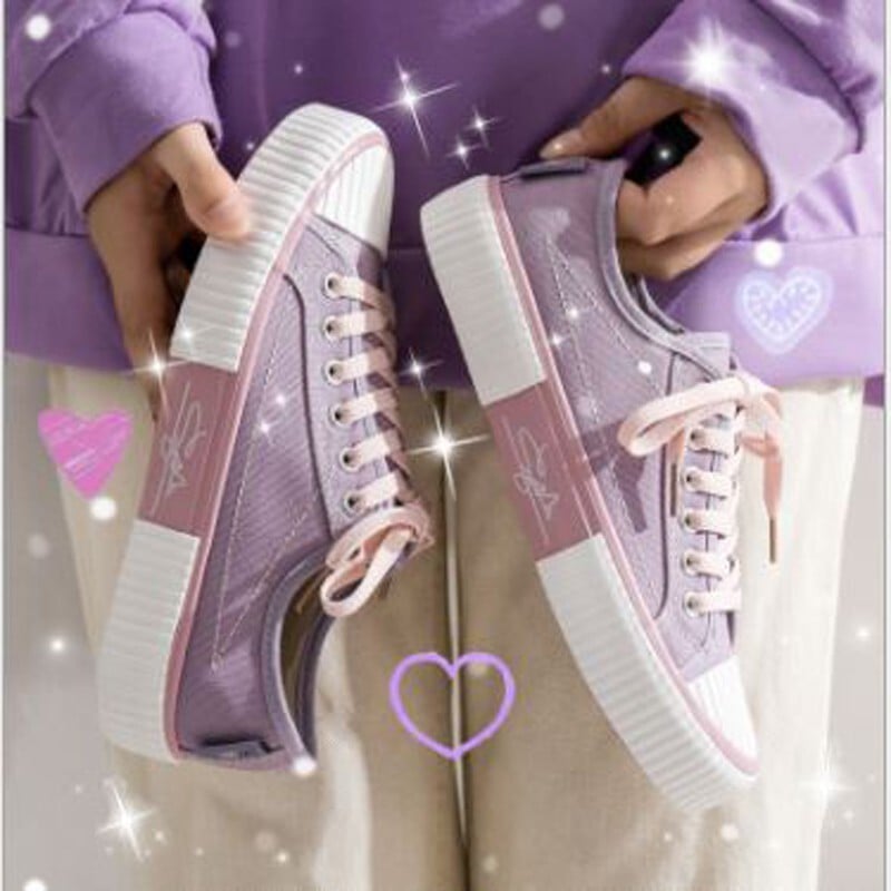 Giày Thể Thao Nữ Q-001, thiết kế đơn giản, màu sắc trẻ trung