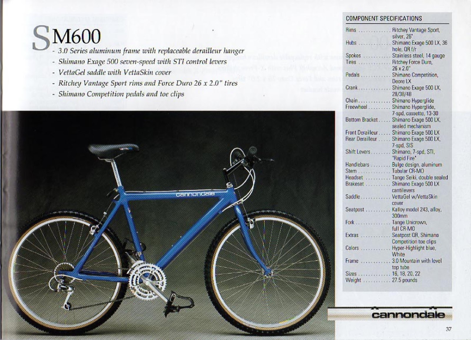 CATALOGUES CANNONDALE CANNONDALE 1990