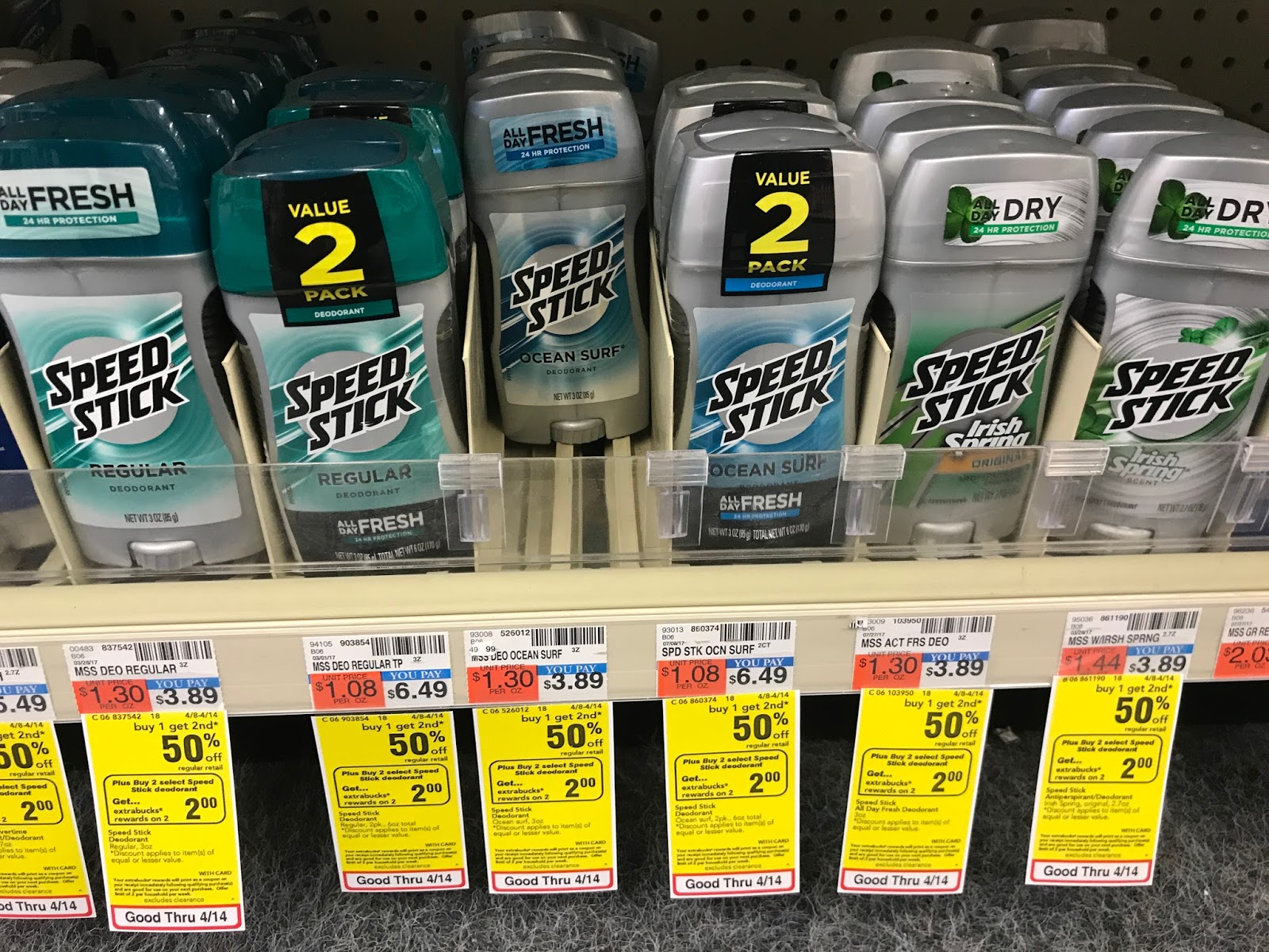 CVS Speed Stick Deodorants 42 Cents Each (Usually 3.89!)