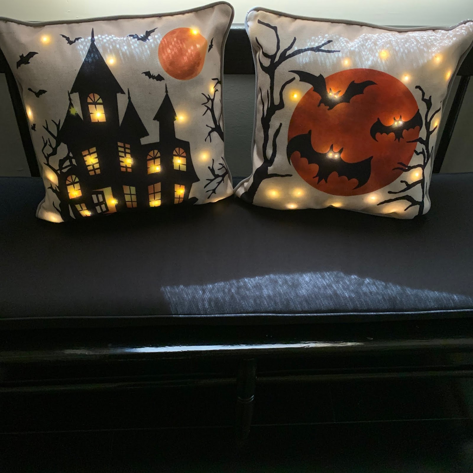 Grandin Road Haunted House and Bat Pillow With Lights A Very Sweet Blog