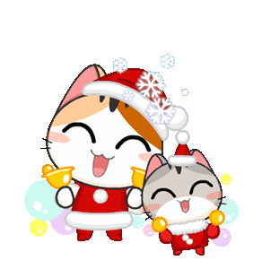 LINE 個人原創貼圖- Gojill The Meow Christmas &amp; New Year Example with GIF Animation