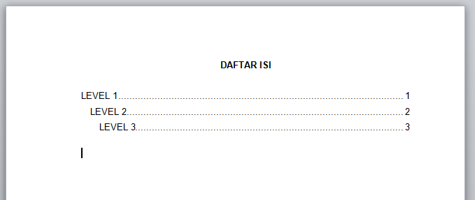 Cara Membuat Daftar Isi Laporan PKL/PRAKERIN di Microsoft Word
