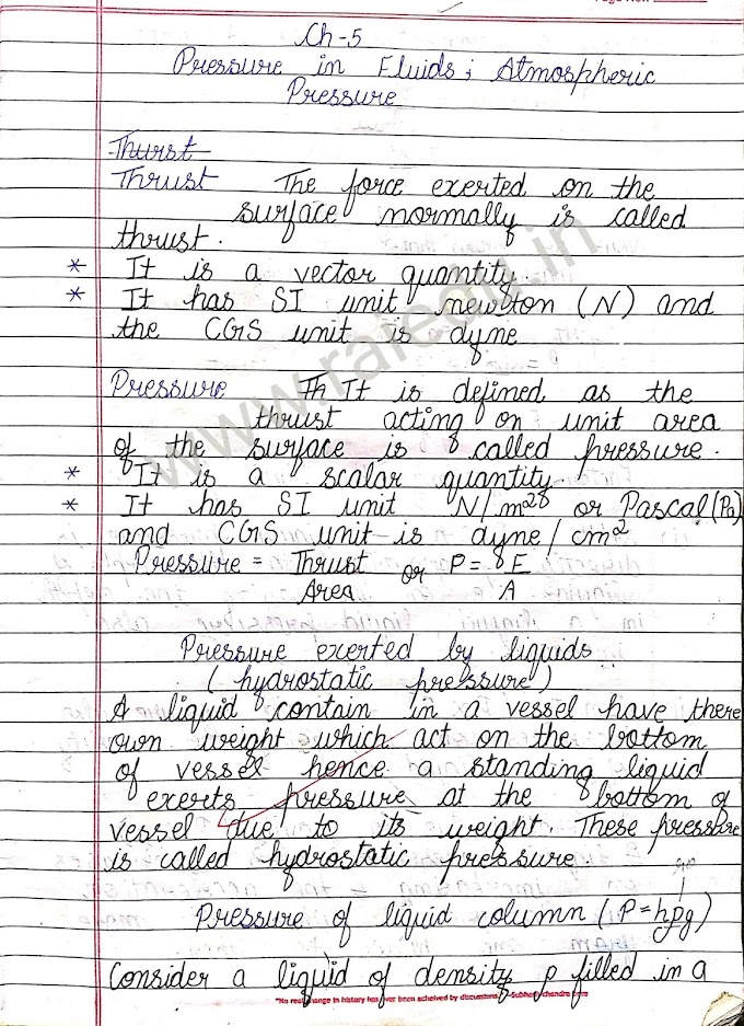 PRESSURE IN FLUIDS | THRUST | PRESSURE | PRESSURE EXERTED BY LIQUID AND LIQUID COLUMN | PRESSURE AFFECTING AND NOT AFFECTING THE LIQUID PRESSURE | LAWS OF LIQUID PRESSURE | CONSEQUENCES OF LIQUID PRESSURE