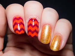 chevron nail summer fiery combo nails chalkboardnails designs zoya