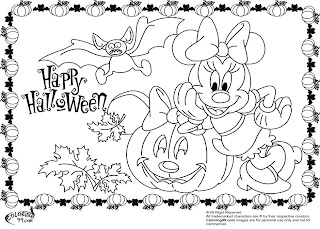 minnie mouse halloween coloring pages
