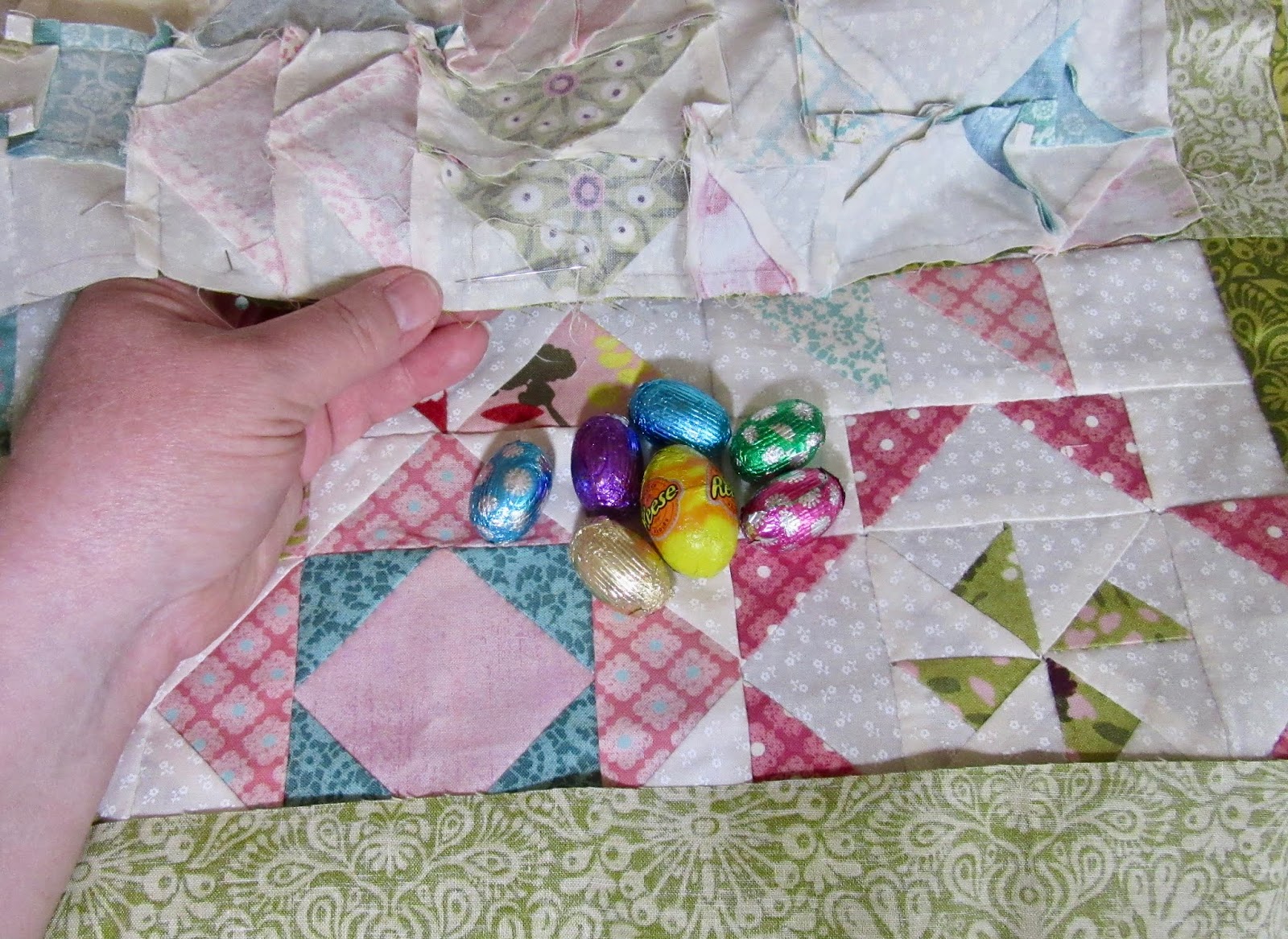 Kathy's Quilts Hand Pieced Quilt Top