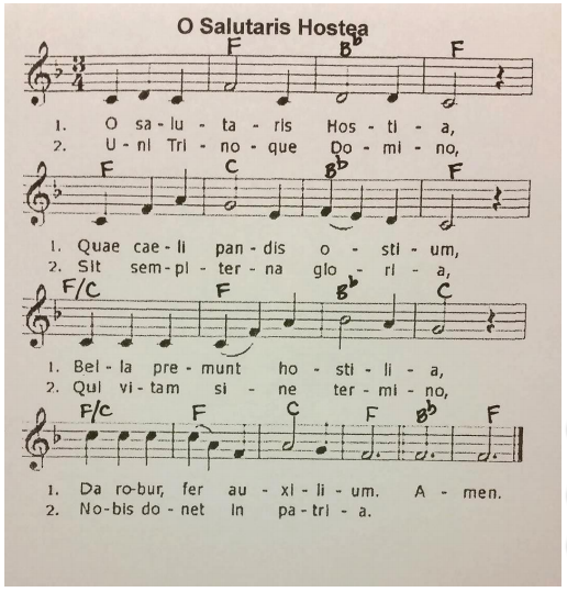 O Salutaris Hostia (Latin) Lyrics with Chords - Worship Christian Songs