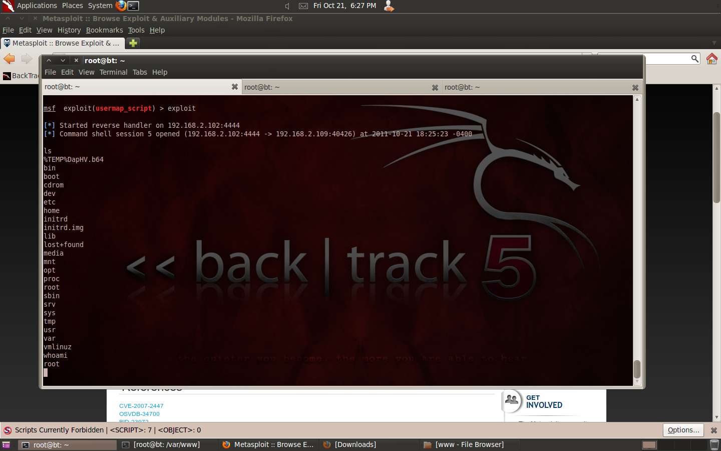 Exploit Trekking Security Padawan: Metasploitable + Backtrack = Fun