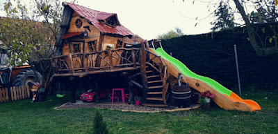 Cabaña de madera para niños