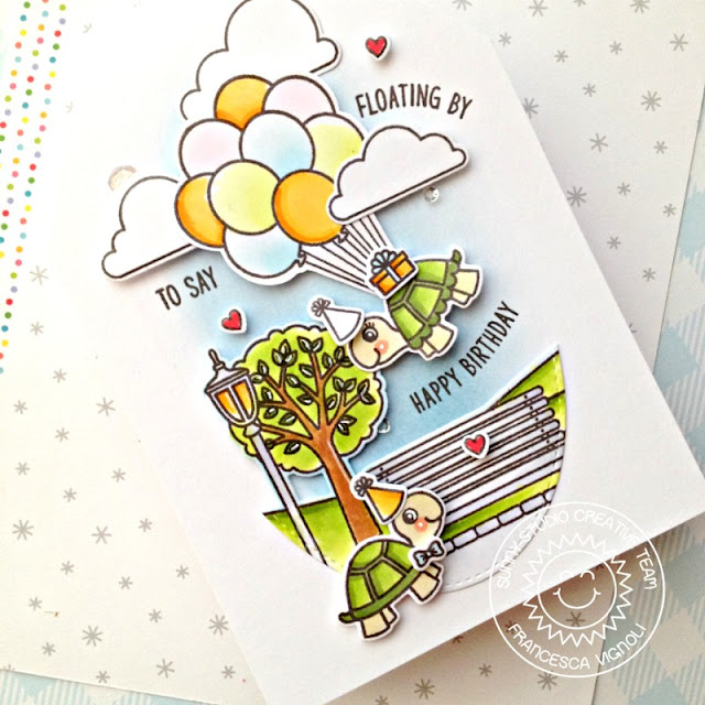 Sunny Studio Stamps: Floating By Turtley Awesome Spring Scenes Spring Showers Birthday Card by Franci Vignoli Sunny Studio Stamps: Floating By Turtley Awesome Spring Scenes Spring Showers Birthday Card by Franci Vignoli