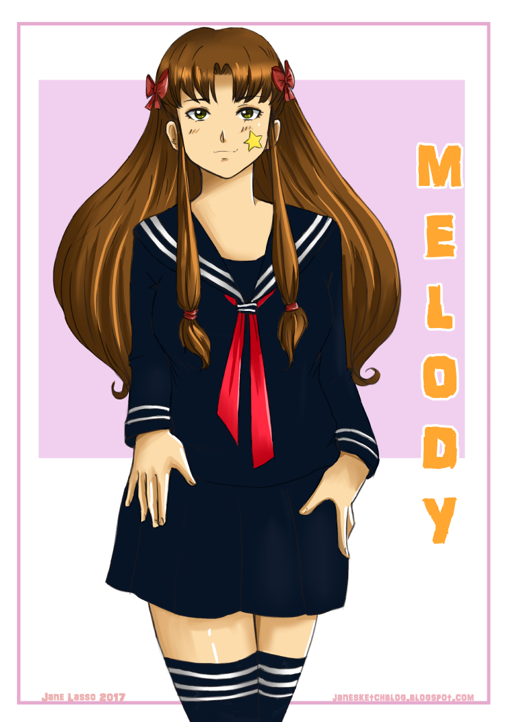 Dibujos y Sketches de Jane Lasso: Melody en uniforme escolar japonés