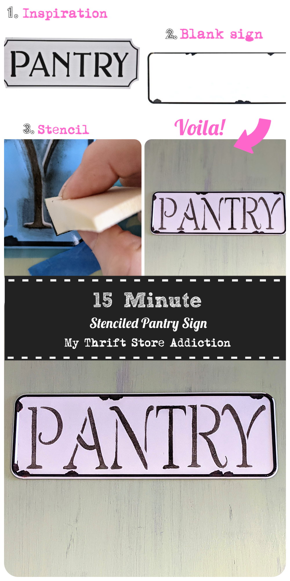 stenciled pantry sign