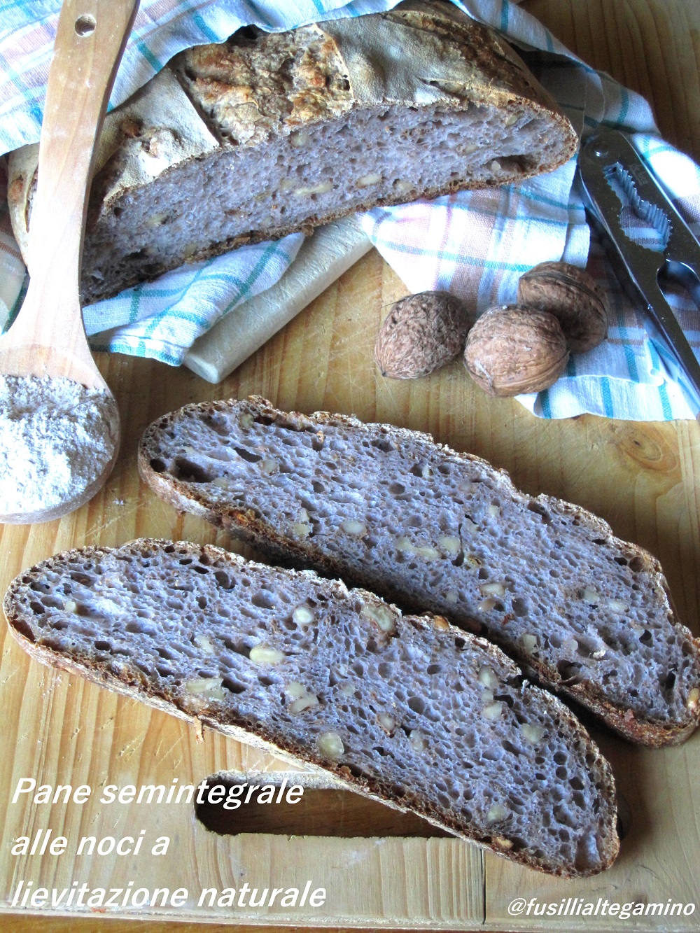 Fusillialtegamino Pane Semintegrale Con Le Noci A Lievitazione Naturale