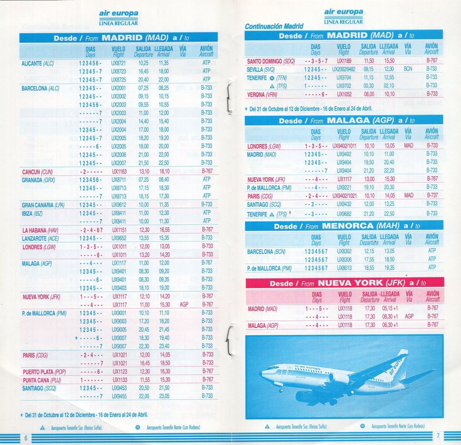 Airline memorabilia Air Europa (1998/1999), avance
