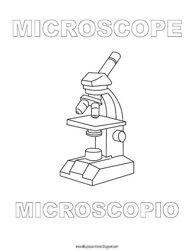 Dibujos Inglés - Español con M: Microscopio - Microscope