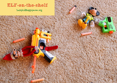 Nerf attack! Ideas for Christmas Fun with your Elf-on-the-Shelf