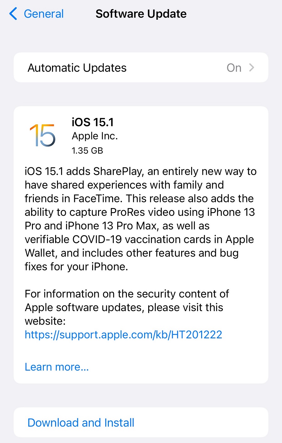 iOS 15.1 Final Features