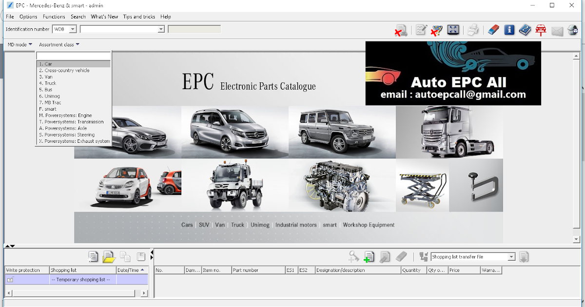Mercedes EPC EWA Parts Catalog 2019