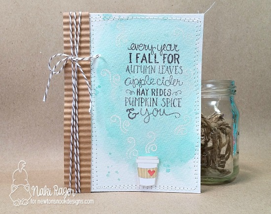 Fall coffee card by Naki Rager | Fall-ing For You Stamp set by Newton's Nook Designs #newtonsnook #pumpkinspice #coffee