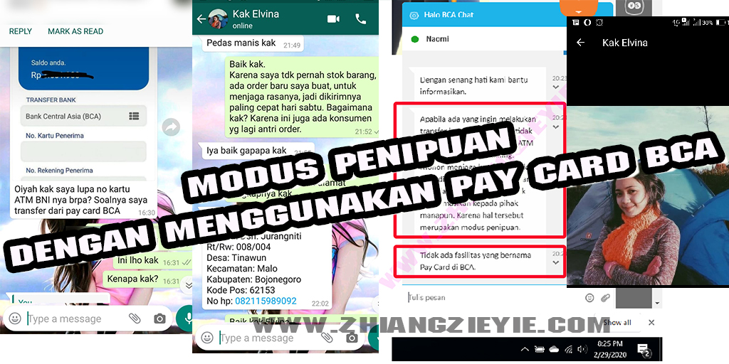 Modus Penipuan Dengan Menggunakan Pay Card Bca Zhiang Zie Yie