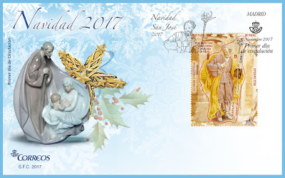 Filatelia - Navidad 2017 - España - Sobre Primer día de circulación - San José Filatelia - Navidad 2017 - España - Sobre Primer día de circulación - San José