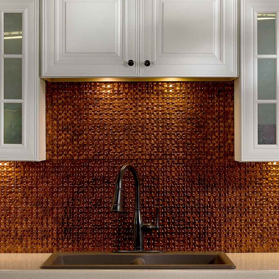 New Copper Tile Backsplash Ideas with Simple Decor