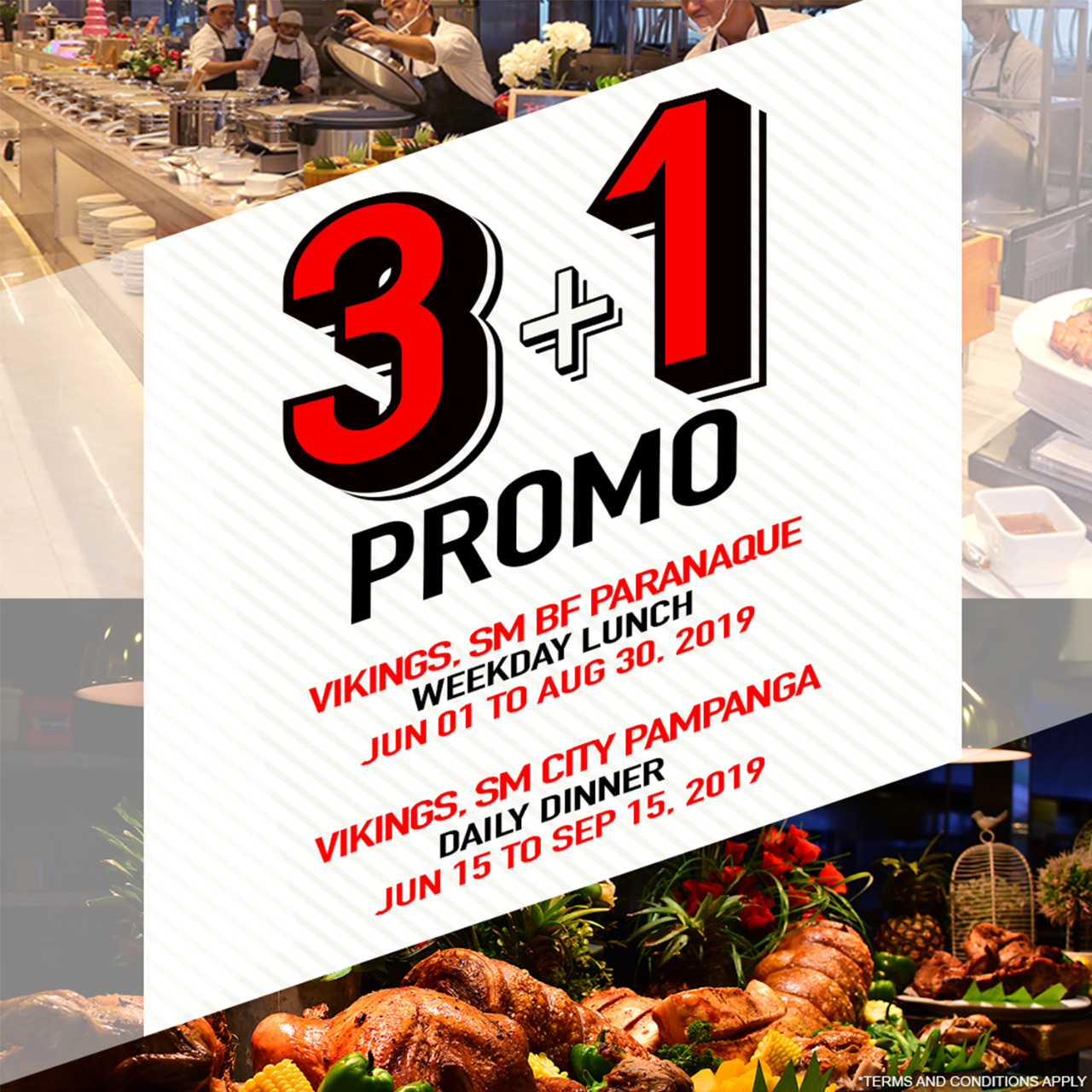 Manila Shopper Vikings 3+1 Buffet Promo til Sept 2019