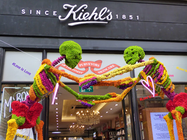 Floral skeletons on King's Road, London, for Chelsea in Bloom 2018 free flower festival