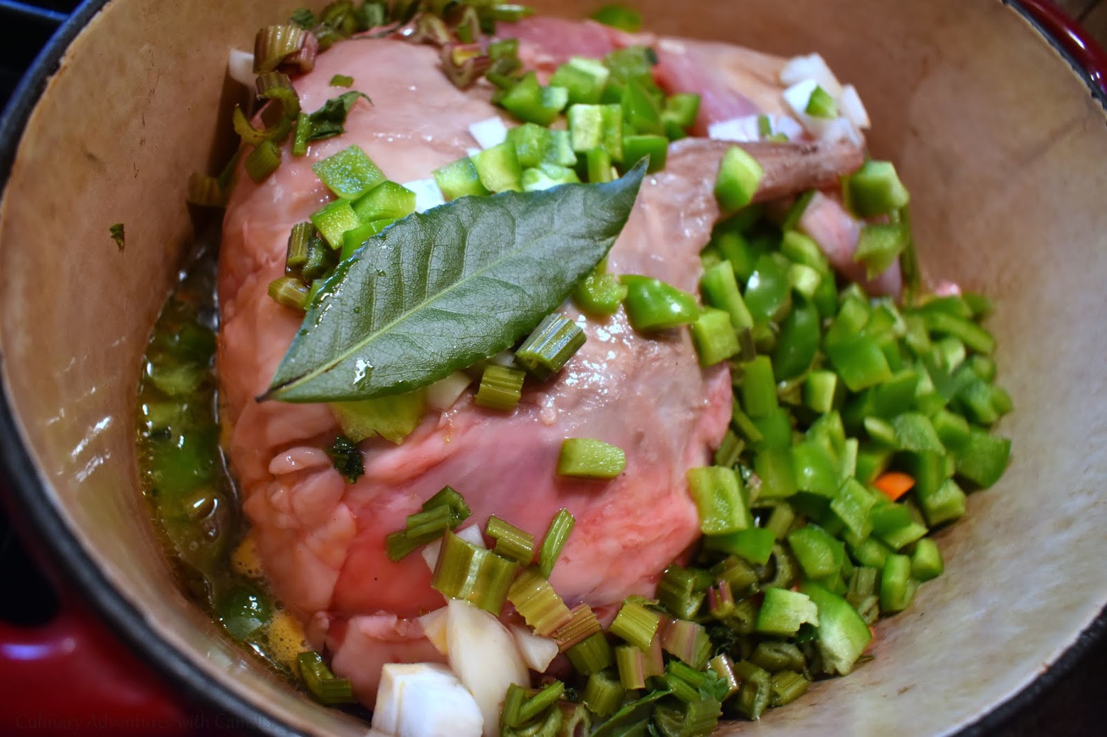 Oven-Braised Rabbit with Herbed Dumplings #BakingBloggers