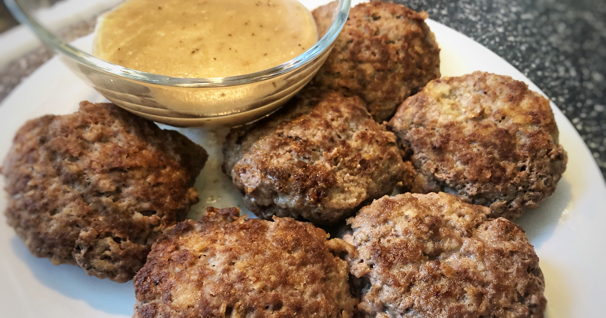 Beef Burger Steak with Mushroom Gravy Recipe